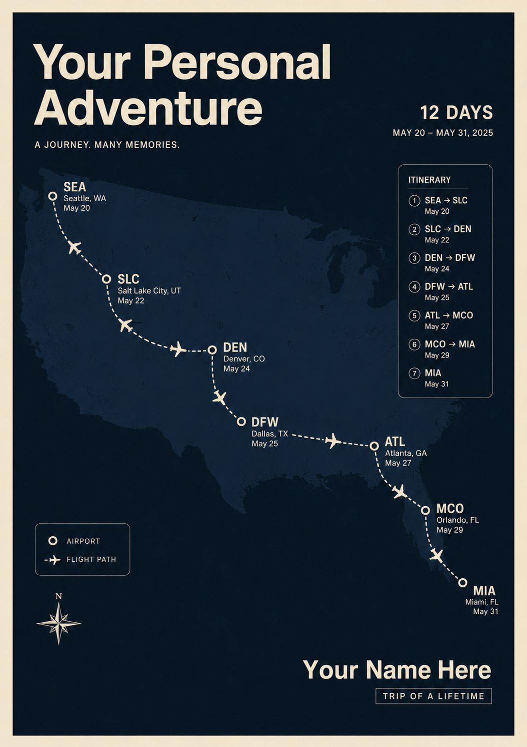 Your Personal Adventure — Custom Travel Poster